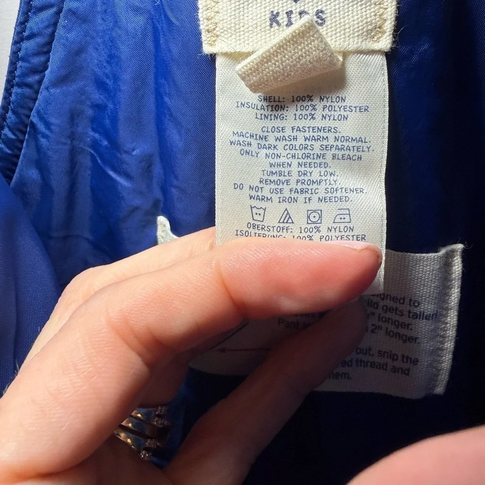 Lands’ End Kids Blue Insulated Snow Bibs Size 12 Grow-A-Longs